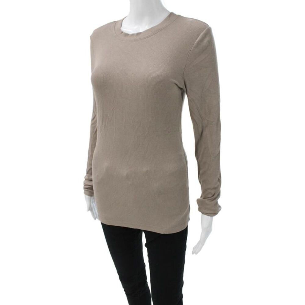 Splits 59 Womens Modal Beige Long Sleeve Crew Neck Tunic Top Size L